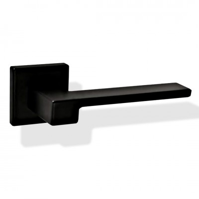 Πόμολο πόρτας (1τεμάχιο Μονό) χειρολαβή με ροζέτα A-25-S19 σε Ματ Μαύρο