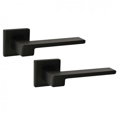 Πόμολα πόρτας (2τεμάχια Ζεύγος)  χειρολαβή με ροζέτα A-25-S19 σε Ματ Μαύρο