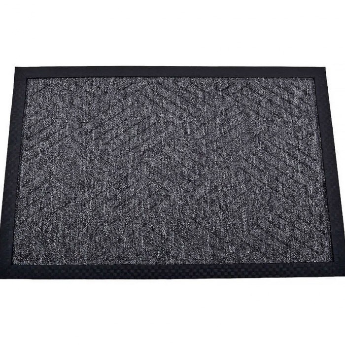 Πατάκι Ποδόμακτρο Εισόδου Μοκέτα Γκρί Μαύρο με Καουτσούκ Πλάτη 40x60εκ. ANKOR 827527