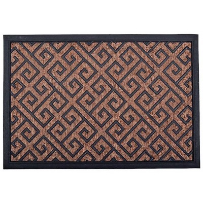 Πατάκι Ποδόμακτρο Εισόδου Μοκέτα Καφέ Μαύρο με Καουτσούκ Πλάτη 40x60εκ. ANKOR 827572