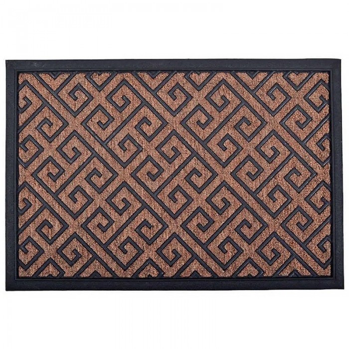 Πατάκι Ποδόμακτρο Εισόδου Μοκέτα Καφέ Μαύρο με Καουτσούκ Πλάτη 40x60εκ. ANKOR 827572
