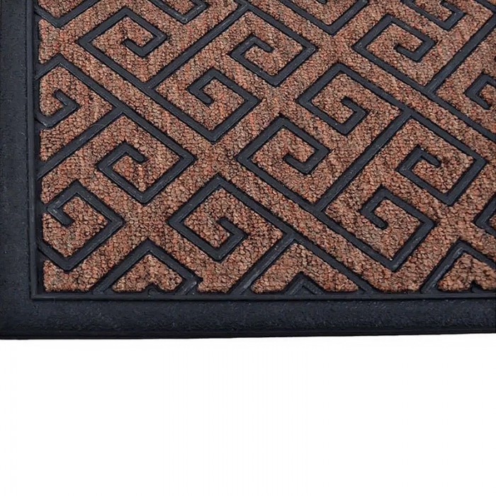 Πατάκι Ποδόμακτρο Εισόδου Μοκέτα Καφέ Μαύρο με Καουτσούκ Πλάτη 40x60εκ. ANKOR 827572