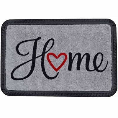 Πατάκι Ποδόμακτρο Εισόδου Μοκέτα Γκρί με Καουτσούκ Πλάτη 40x60εκ.ANKOR 820290