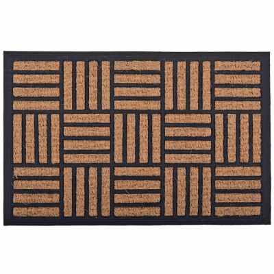 Πατάκι Ποδόμακτρο Εισόδου Μοκέτα Καφέ Μαύρο με Καουτσούκ Πλάτη 40x60εκ. ANKOR 827633