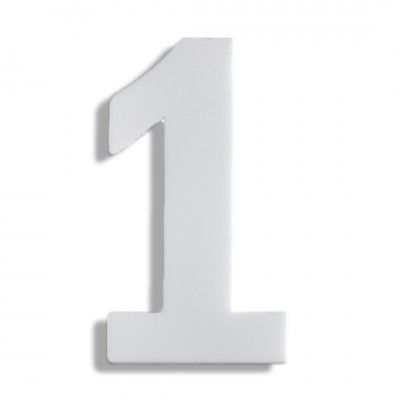 Αριθμός Κατοικιών Αυτοκόλλητος ''Νο1'' 73 x 50 mm., Λευκό Ματ απο Πλαστικό Darvin 