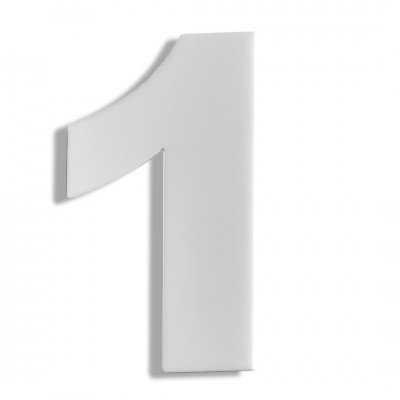 Αριθμός Κατοικιών Αυτοκόλλητος ''Νο1'' 80 x 64 mm., Λευκό Ματ απο Πλαστικό Darvin 
