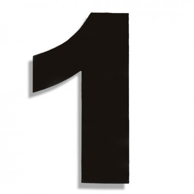 Αριθμός Κατοικιών Αυτοκόλλητος ''Νο1'' 80 x 64 mm., Μαύρο Ματ απο Πλαστικό Darvin 