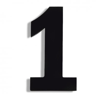 Αριθμός Κατοικιών Αυτοκόλλητος ''Νο1'' 73 x 50 mm., Μαύρο Ματ απο Πλαστικό Darvin 