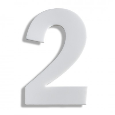 Αριθμός Κατοικιών Αυτοκόλλητος ''Νο2'' 73 x 50 mm., Λευκό Ματ απο Πλαστικό Darvin 