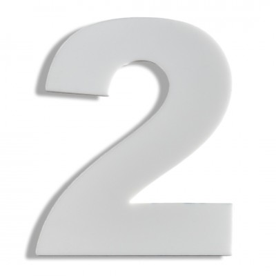 Αριθμός Κατοικιών Αυτοκόλλητος ''Νο2'' 80 x 64 mm., Λευκό Ματ απο Πλαστικό Darvin 