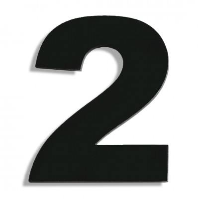 Αριθμός Κατοικιών Αυτοκόλλητος ''Νο2'' 80 x 64 mm., Μαύρο Ματ απο Πλαστικό Darvin 