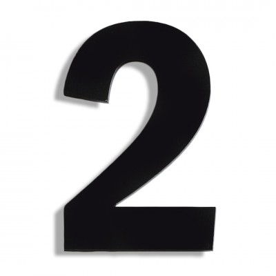 Αριθμός Κατοικιών Αυτοκόλλητος ''Νο2'' 73 x 50 mm., Μαύρο Ματ απο Πλαστικό Darvin 