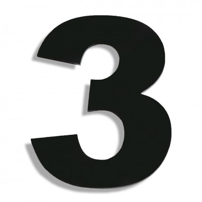 Αριθμός Κατοικιών Αυτοκόλλητος ''Νο3'' 80 x 64 mm., Μαύρο Ματ απο Πλαστικό Darvin 
