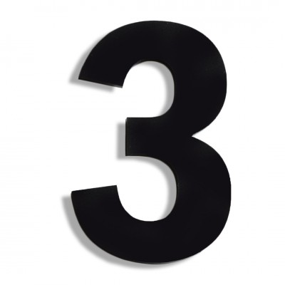 Αριθμός Κατοικιών Αυτοκόλλητος ''Νο3'' 73 x 50 mm., Μαύρο Ματ απο Πλαστικό Darvin 