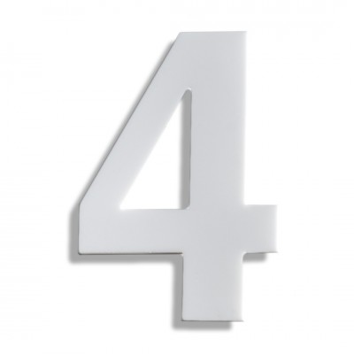 Αριθμός Κατοικιών Αυτοκόλλητος ''Νο4'' 73 x 50 mm., Λευκό Ματ απο Πλαστικό Darvin 