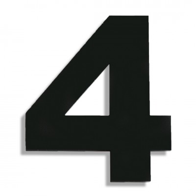 Αριθμός Κατοικιών Αυτοκόλλητος ''Νο4'' 80 x 64 mm., Μαύρο Ματ απο Πλαστικό Darvin 