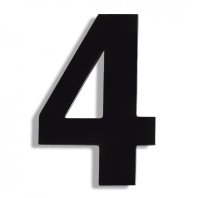 Αριθμός Κατοικιών Αυτοκόλλητος ''Νο4'' 73 x 50 mm., Μαύρο Ματ απο Πλαστικό Darvin 