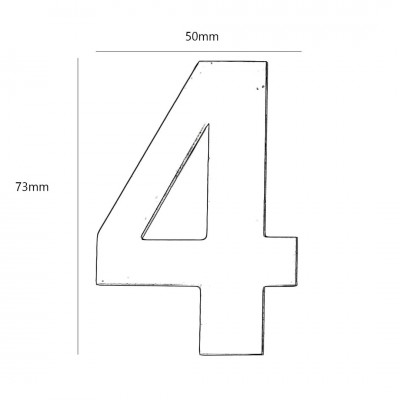 Αριθμός Κατοικιών Αυτοκόλλητος ''Νο0'' 73 x 50 mm., Μαύρο Ματ απο Πλαστικό Darvin 
