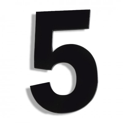 Αριθμός Κατοικιών Αυτοκόλλητος ''Νο5'' 73 x 50 mm., Μαύρο Ματ απο Πλαστικό Darvin 