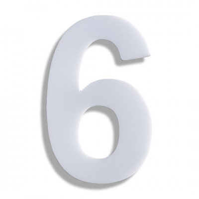 Αριθμός Κατοικιών Αυτοκόλλητος ''Νο6'' 73 x 50 mm., Λευκό Ματ απο Πλαστικό Darvin 