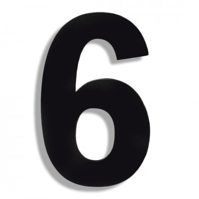 Αριθμός Κατοικιών Αυτοκόλλητος ''Νο6'' 73 x 50 mm., Μαύρο Ματ απο Πλαστικό Darvin 