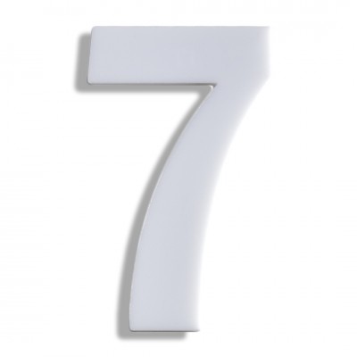 Αριθμός Κατοικιών Αυτοκόλλητος ''Νο7'' 73 x 50 mm., Λευκό Ματ απο Πλαστικό Darvin 