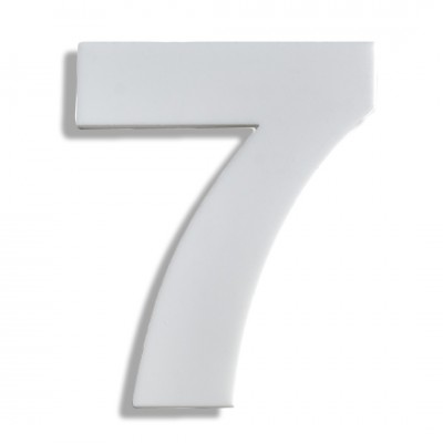 Αριθμός Κατοικιών Αυτοκόλλητος ''Νο7'' 80 x 64 mm., Λευκό Ματ απο Πλαστικό Darvin 