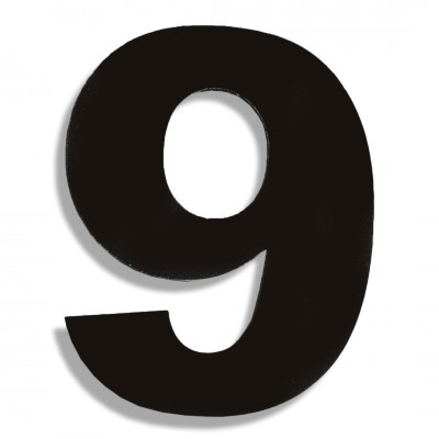 Αριθμός Κατοικιών Αυτοκόλλητος ''Νο9'' 80 x 64 mm., Μαύρο Ματ απο Πλαστικό Darvin 