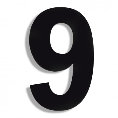 Αριθμός Κατοικιών Αυτοκόλλητος ''Νο9'' 73 x 50 mm., Μαύρο Ματ απο Πλαστικό Darvin 