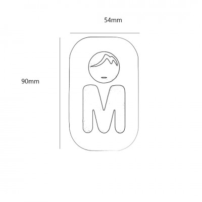 Σήμανση Αυτοκόλλητη ''Ανδρών'' 9 x 5 εκ., Inox Ματ απο Πλαστικό Darvin 1,5mm Νο158
