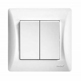 Διακόπτης Διπλός Aller Retour Λευκός 10Α/250V Lineme H Series απλός 50-00104-1