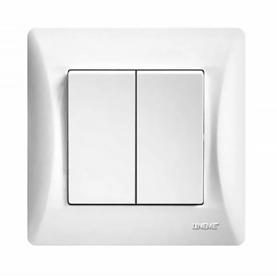 Διακόπτης Διπλός Aller Retour Λευκός 10Α/250V Lineme H Series απλός 50-00104-1