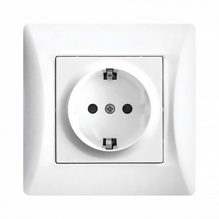 Πρίζα Σούκο Ασφαλείας Λευκή 16A/250V Χωνευτή Hseries Lineme 50-00113-1