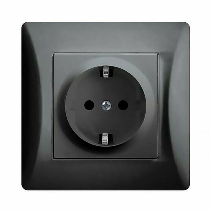Πρίζα Σούκο Ασφαλείας Μαύρη 16A/250V Χωνευτή Hseries Lineme 50-00113-2