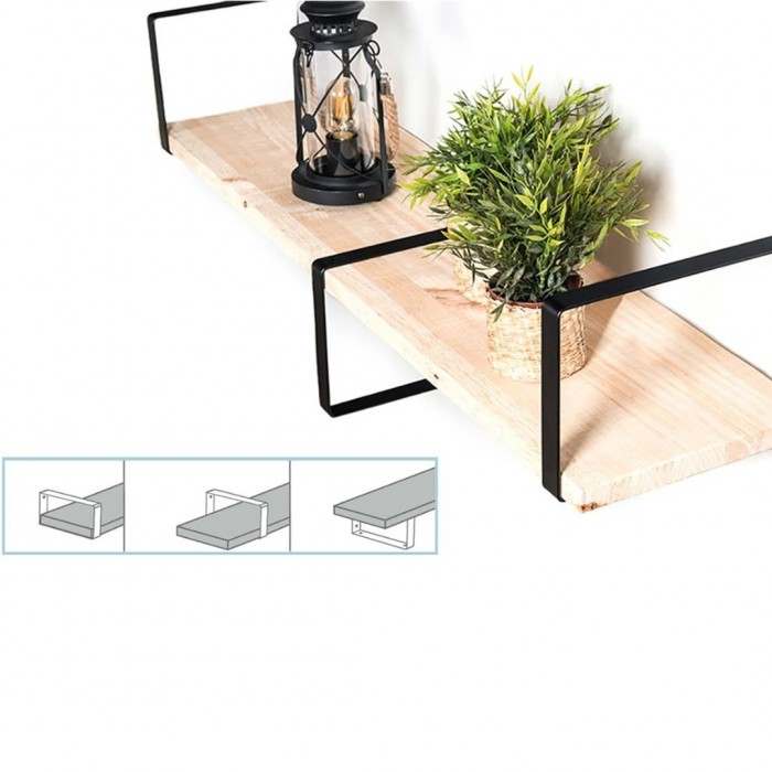 Ορθογώνιο Στήριγμα ραφιών (1τεμάχιο) 1080 απο Ατσάλι 200x300x40mm σε μαύρο Χρώμα Safe motion