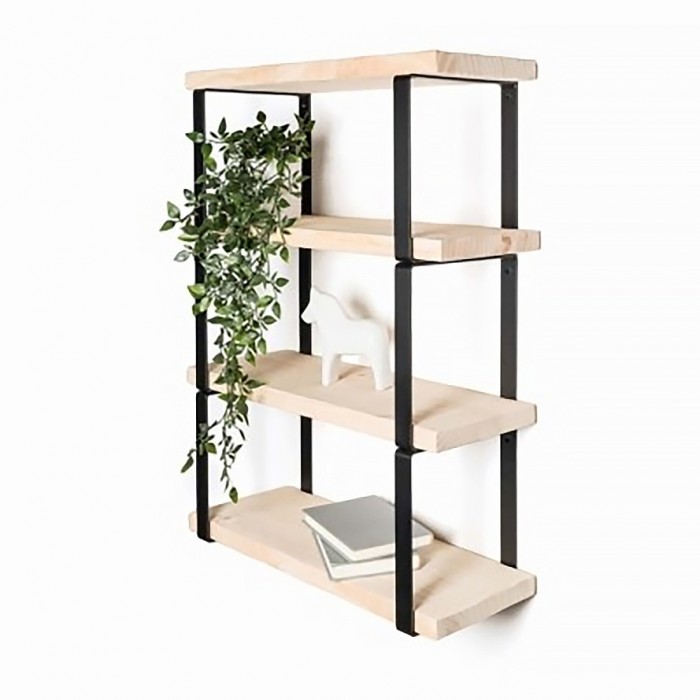 Ορθογώνιο Στήριγμα ραφιών (1τεμάχιο) 1080 απο Ατσάλι 200x300x40mm σε μαύρο Χρώμα Safe motion