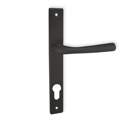 Πόμολο για Σιδερένιες Πόρτες (1τεμάχιο) με Στενή Πλάκα 213105 σε Μαύρο ματ 22 x 2.8cm