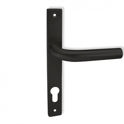 Πόμολο για Σιδερένιες Πόρτες (1τεμάχιο) με Στενή Πλάκα 253734 σε Μαύρο ματ 22 x 2.8cm