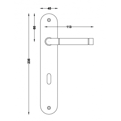 Πόμολο Πόρτας με Πλάκα (1τεμάχιο) – Perfect 221 – Ματ Όρο / Όρο