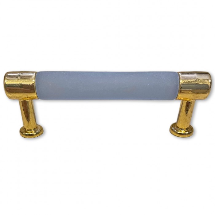 Λαβή Επίπλου Mital 3448 με Χρυσή Βάση και Μπλε Ανοιχτή Λαβή με Απόσταση Κέντρων 64mm