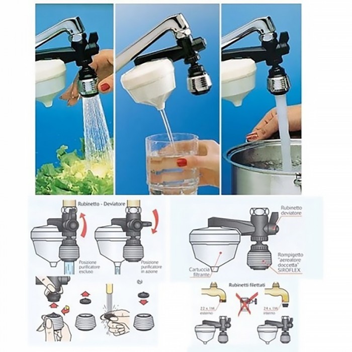 Φίλτρο Βρύσης Ενεργού Άνθρακα Siroflex UNI 3 [κωδ.755] Ιταλίας