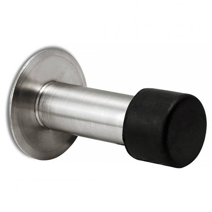 Στοπ τοίχου-δαπέδου με λάστιχο inox ματ 061-ST80 80mm Metalor