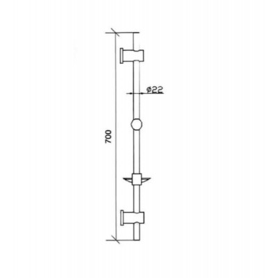 Βέργα Ντους Ρυθμιζόμενη με Σαπουνοθήκη Tema DYNAMIK (51035A)