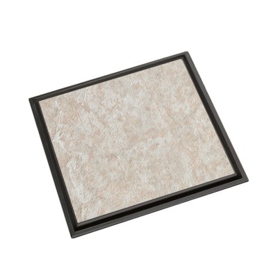 Σχάρα Ντους Ανοξείδωτη Δαπέδου 10x10cm Inox Μαύρο Tema Elit 93510-Ν για Eπικάλυψη με Πλακάκι