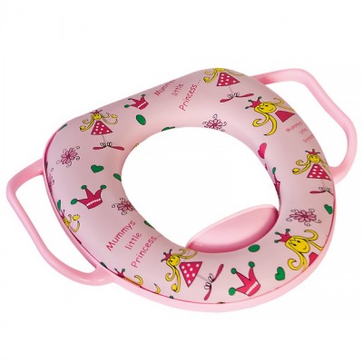 Καπάκι Λεκάνης Παιδικό με Μαλακό Κάθισμα και Χερούλια Little Princess 29x28 εκ Ροζ Dimitracas 03541.001