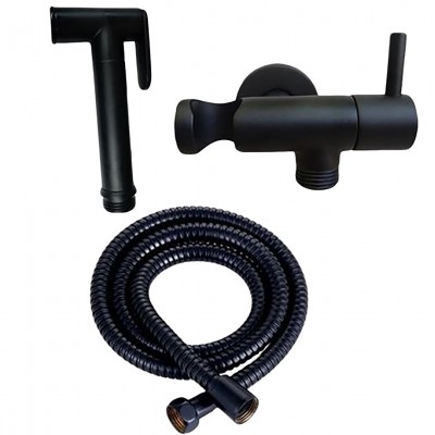 Επιτοίχιο Σετ Μπιντέ Round Black Μαύρο Ματ 1/2" Χ 1/2" Set Round Black 097078 Interflex