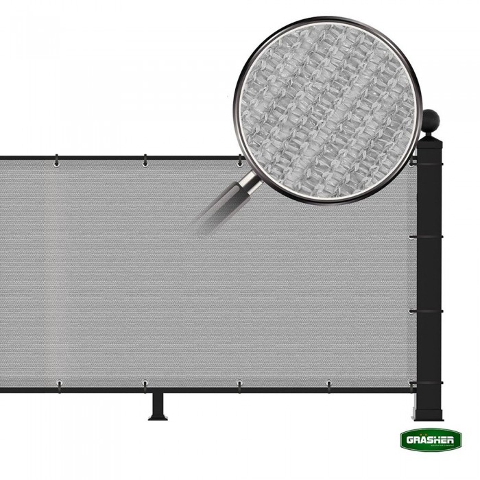 Διαχωριστικό Δίχτυ Μπαλκονιού 160gr/m² Γκρί 1.20x6m GRASHER Με Κρίκους 103833