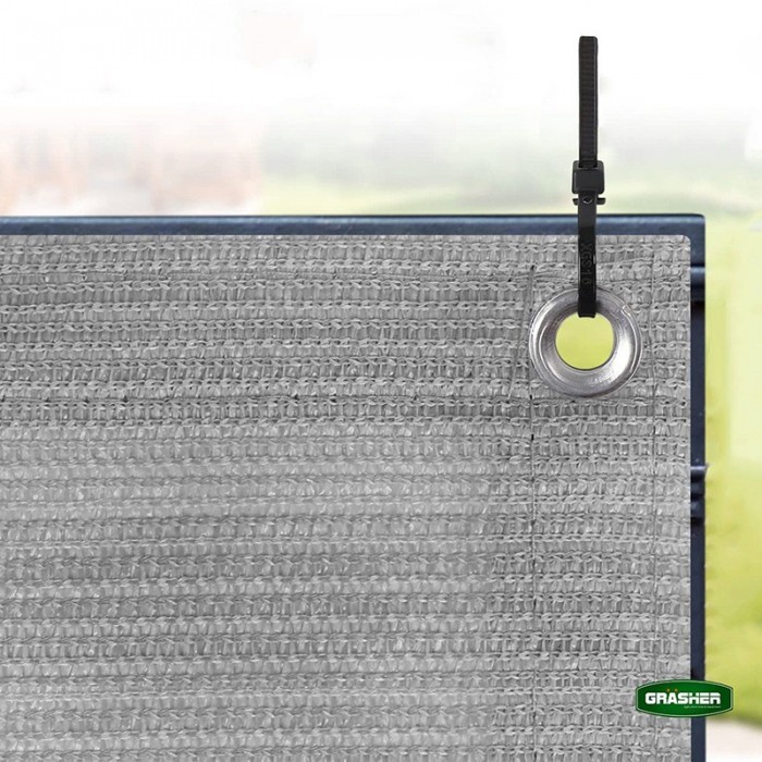 Διαχωριστικό Δίχτυ Μπαλκονιού 160gr/m² Γκρί 1.20x6m GRASHER Με Κρίκους 103833