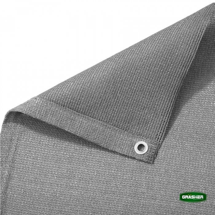 Διαχωριστικό Δίχτυ Μπαλκονιού 160gr/m² Γκρί 1.20x6m GRASHER Με Κρίκους 103833