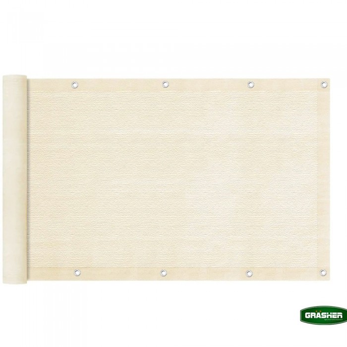 Διαχωριστικό Δίχτυ Μπαλκονιού 160gr/m² Εκρού 0,75x6m GRASHER Με Κρίκους 103830